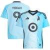 Kelvin Yeboah Minnesota United FC adidas Youth 2025 CONVERGENCE Replica Player Jersey - Blue - Front View