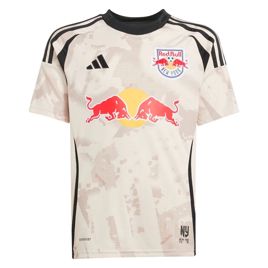 Daniel Edelman New York Red Bulls adidas Youth 2025 Stone Kit Replica Player Jersey - Tan