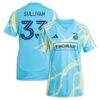 Quinn Sullivan Philadelphia Union adidas Women's 2025 The Voltage Kit Replica Player Jersey - Blue - Front View