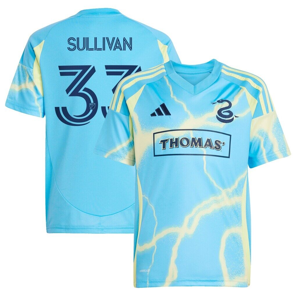 Quinn Sullivan Philadelphia Union adidas Youth 2025 The Voltage Kit Replica Player Jersey