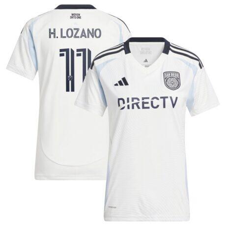Hirving Lozano adidas Women's 2025 Woven Into One Replica Player Jersey - White - Front View