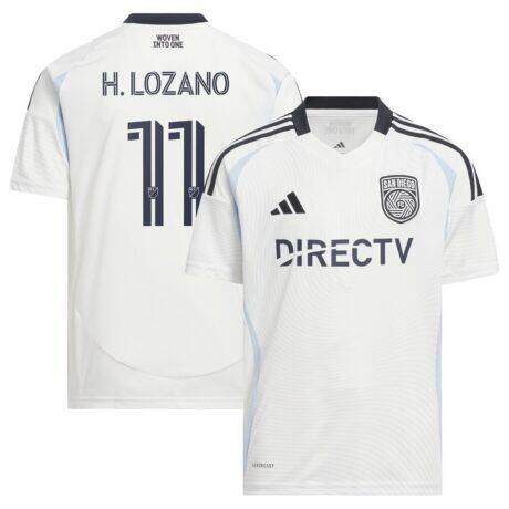 Hirving Lozano adidas Youth 2025 Woven Into One Replica Player Jersey - White - Front View