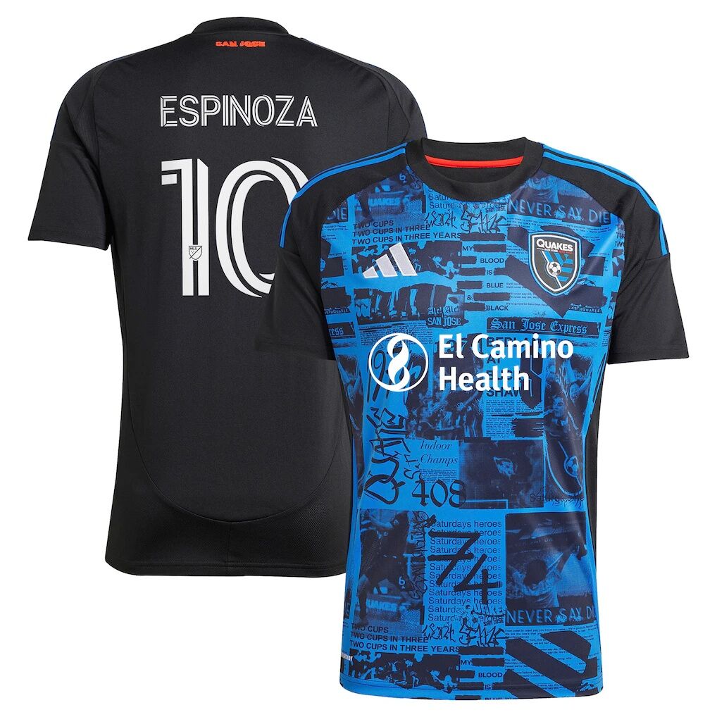 Cristian Espinoza San Jose Earthquakes adidas 2025 Headliner Replica Player Jersey