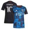 Cristian Espinoza San Jose Earthquakes adidas Women's 2025 Headliner Replica Player Jersey - Black - Front View