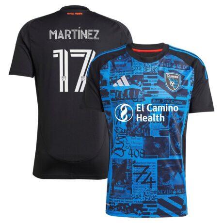 Josef Martinez San Jose Earthquakes adidas 2025 Headliner Replica Player Jersey - Black - Front View