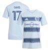 Jake Davis Sporting Kansas City adidas Women's 2025 One KC Replica Player Jersey - - Front View