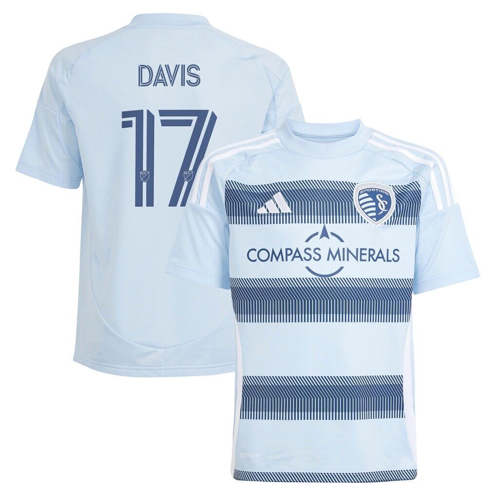 Jake Davis Sporting Kansas City adidas Youth 2025 One KC Replica Player Jersey - Light Blue