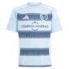 Jake Davis Sporting Kansas City adidas Youth 2025 One KC Replica Player Jersey - - Side View