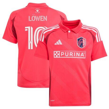 Eduard Löwen St. Louis City SC adidas Youth 2025 Forever CITY Red Replica Player Jersey - Red - Front View