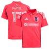 Marcel Hartel St. Louis City SC adidas Youth 2025 Forever CITY Red Replica Player Jersey - Red - Front View