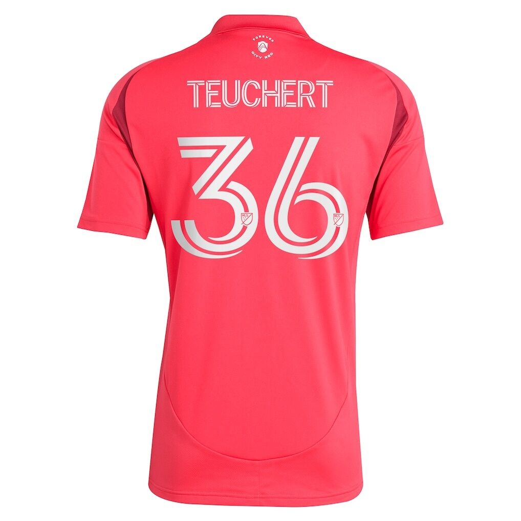 Cedric Teuchert St. Louis City SC adidas 2025 Forever CITY Red Replica Player Jersey
