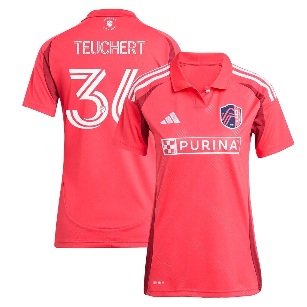 Cedric Teuchert St. Louis City SC adidas Women's 2025 Forever CITY Red Replica Player Jersey