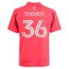 Cedric Teuchert St. Louis City SC adidas Youth 2025 Forever CITY Red Replica Player Jersey - Pink - Detail View