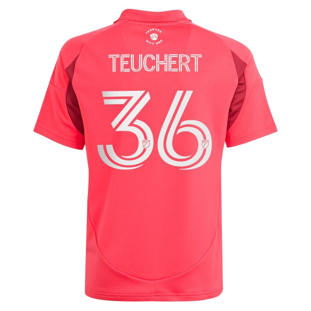 Cedric Teuchert St. Louis City SC adidas Youth 2025 Forever CITY Red Replica Player Jersey