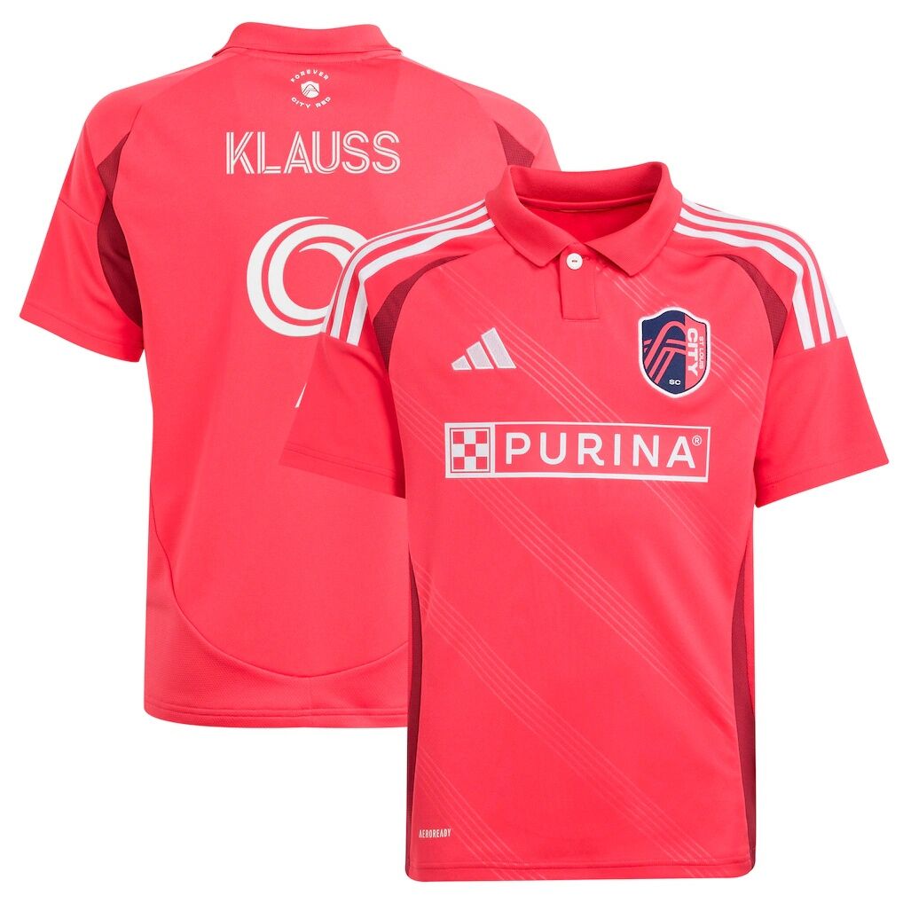 João Klauss St. Louis City SC adidas Youth 2025 Forever CITY Red Replica Player Jersey
