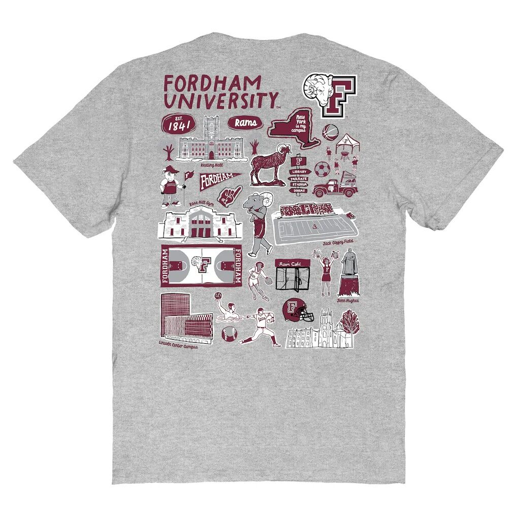 Fordham Rams Vive La Fete Women's Impressions Artwork Relaxed Fit T-Shirt