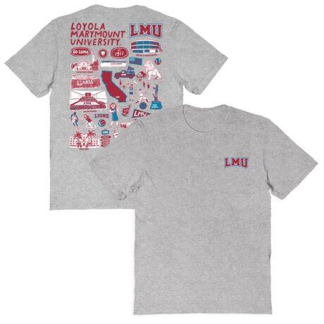 Loyola Marymount Lions Vive La Fete Women's Impressions Artwork Relaxed Fit T-Shirt - Gray - Front View
