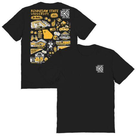 Kennesaw State Owls Vive La Fete Women's Impressions Artwork Relaxed Fit T-Shirt - Black - Front View
