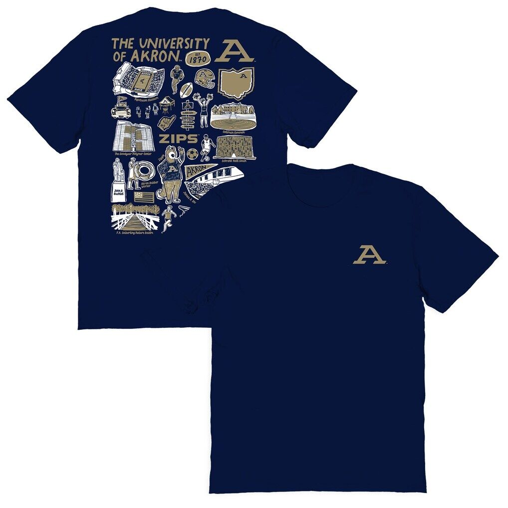 Akron Zips Vive La Fete Women's Impressions Artwork Relaxed Fit T-Shirt