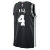 De'Aaron Fox San Antonio Spurs Nike Youth Swingman Jersey - Black - Detail View