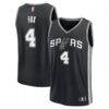 De'Aaron Fox San Antonio Spurs Fashion7 Fast Break Replica Player Jersey - Black - Front View