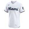 Sandy Alcantara Miami Marlins Nike Home Elite Jersey - White - Side View