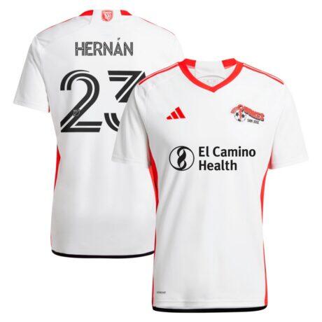 Hernán López San Jose Earthquakes adidas 2025 The 50 Kit Replica Player Jersey - White - Front View
