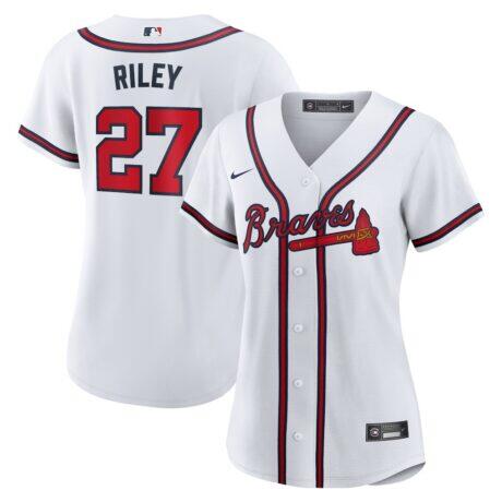 Austin Riley Atlanta Braves Nike Women's Home Replica Jersey - White - Front View