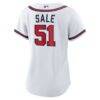 Chris Sale Atlanta Braves Nike Women's Home Replica Jersey - White - Detail View