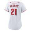 Hunter Greene Cincinnati Reds Nike Women's Home Replica Jersey - White - Detail View