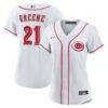 Hunter Greene Cincinnati Reds Nike Women's Home Replica Jersey - White - Front View
