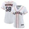 Hunter Brown Houston Astros Nike Women's Home Replica Jersey - White - Front View