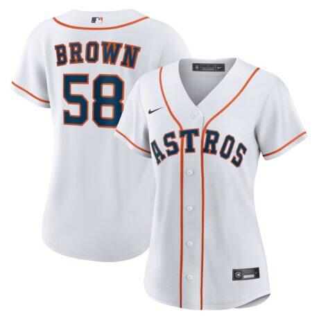Hunter Brown Houston Astros Nike Women's Home Replica Jersey - White - Front View