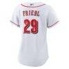 TJ Friedl Cincinnati Reds Nike Women's Home Replica Jersey - White - Detail View