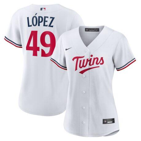 Pablo Lopez Minnesota Twins Nike Women's Home Replica Jersey - White - Front View