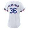 Wyatt Langford Texas Rangers Nike Women's Home Replica Jersey - White - Detail View
