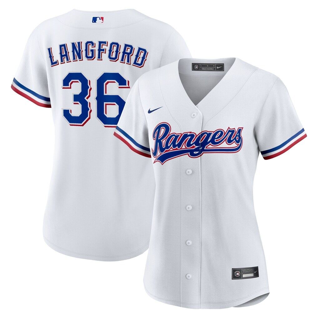 Wyatt Langford Texas Rangers Nike Women’s Home Replica Jersey