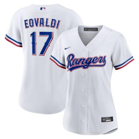 Nathan Eovaldi Texas Rangers Nike Women's Home Replica Jersey - White - Front View