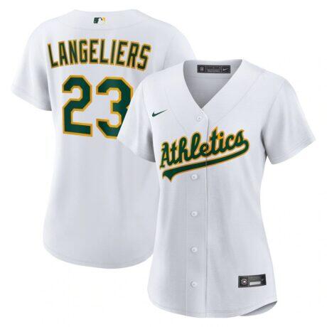 Shea Langeliers Athletics Nike Women's Home Replica Jersey - White - Front View