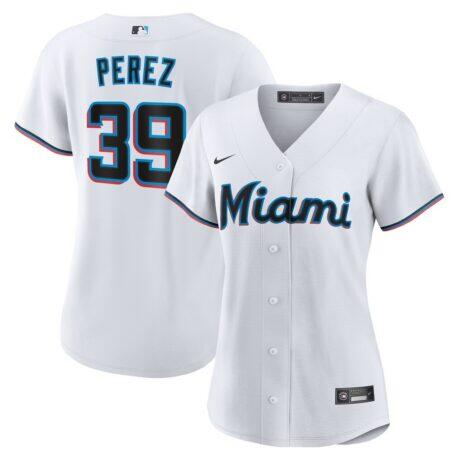 Eury Perez Miami Marlins Nike Women's Home Replica Jersey - White - Front View