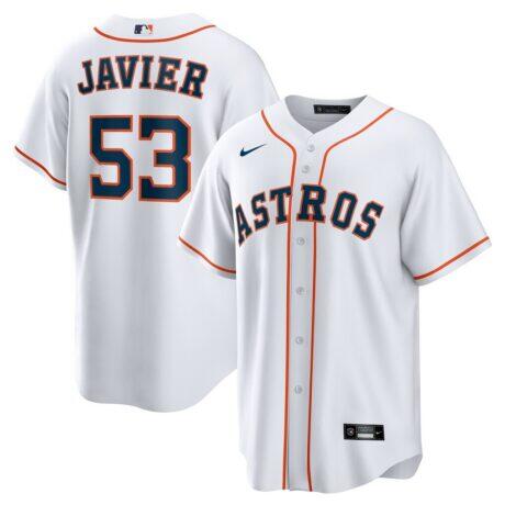 Cristian Javier Houston Astros Nike Home Replica Jersey - White - Front View