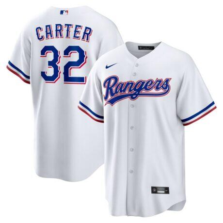 Evan Carter Texas Rangers Nike Home Replica Jersey - White - Front View