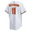 Jordan Westburg Baltimore Orioles Nike Home Replica Jersey - White - Detail View