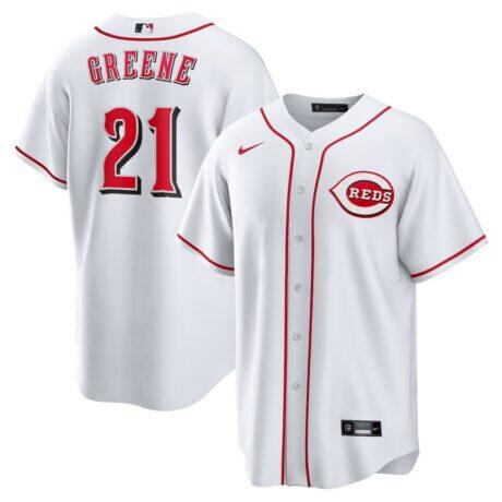 Hunter Greene Cincinnati Reds Nike Home Replica Jersey - White - Front View