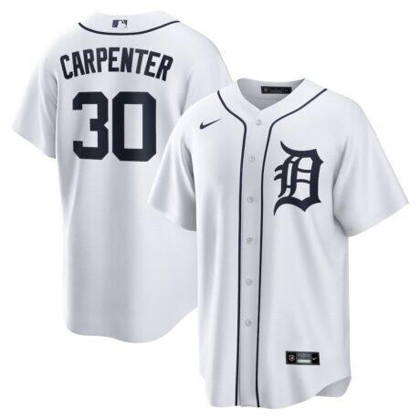 Kerry Carpenter Detroit Tigers Nike Home Replica Jersey - White - Front View