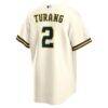 Brice Turang Milwaukee Brewers Nike Home Replica Jersey - Cream - Front View