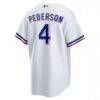 Joc Pederson Texas Rangers Nike Home Replica Jersey - White - Detail View
