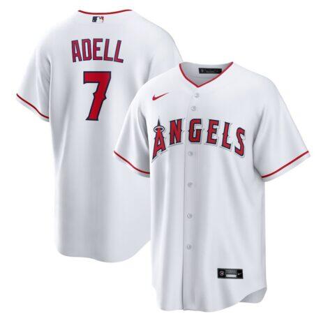 Jo Adell Los Angeles Angels Nike Home Replica Jersey - White - Front View