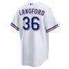 Wyatt Langford Texas Rangers Nike Home Replica Jersey - White - Detail View