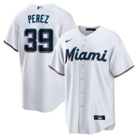 Eury Perez Miami Marlins Nike Home Replica Jersey - White - Front View